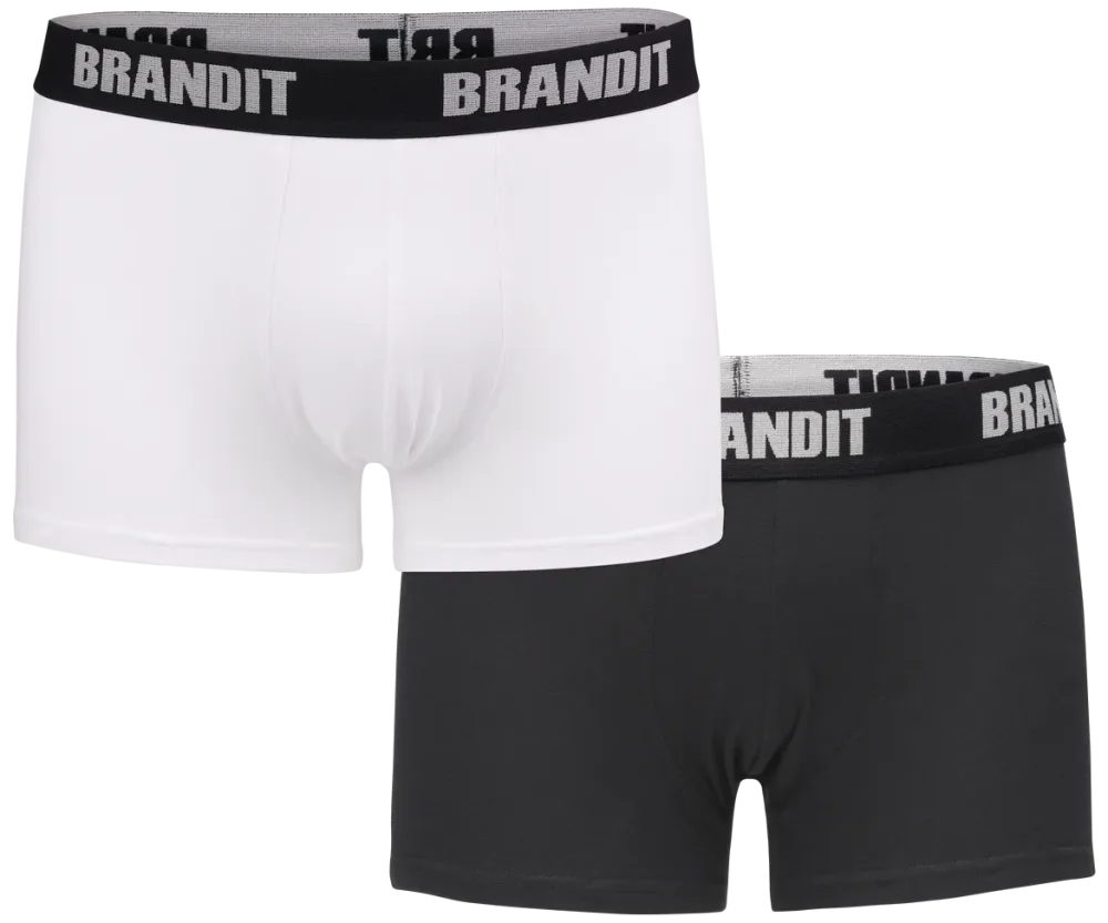 Brandit - Boxer Shorts Logo 2 Pack white-black