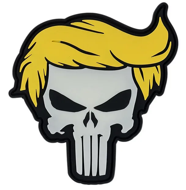 Klettabzeichen Punish skull yellow hair - glow in the dark