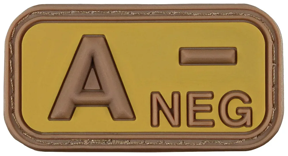 Klettabzeichen, braun-khaki, Blutgruppe 