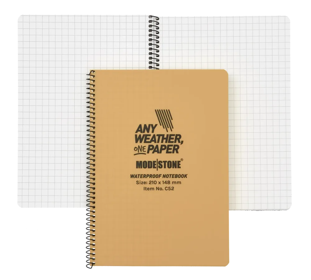 Modestone - Wasserfester Notizblock 148x210mm, 50 Blatt (tan)