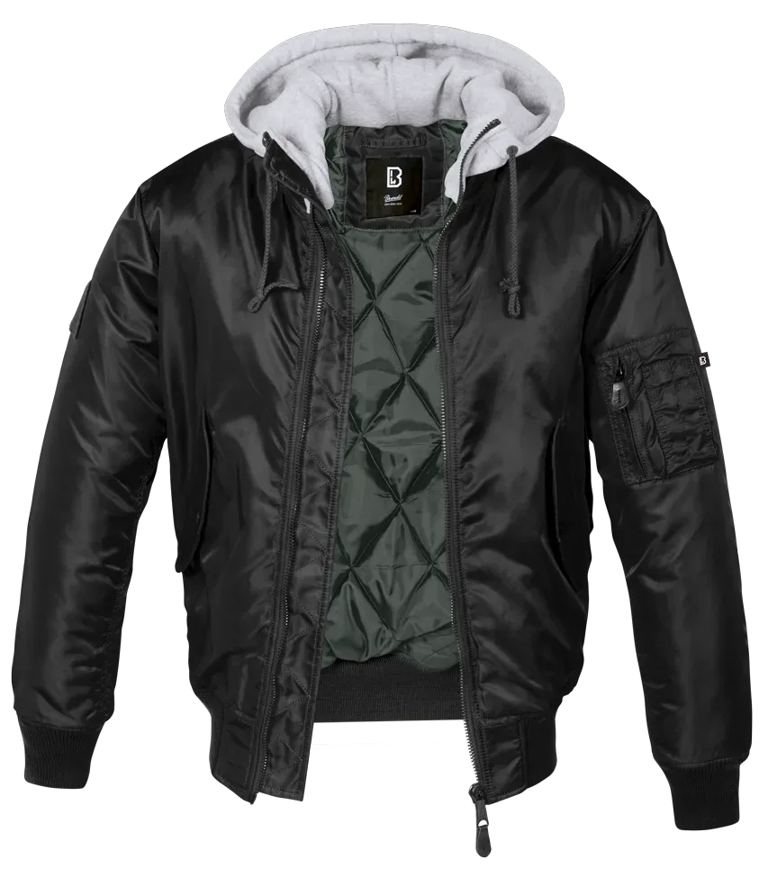 Brandit - MA1 Sweat Hooded Jacket black-grey