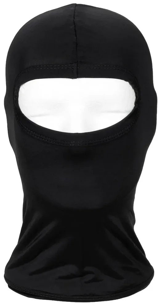 Balaclava, 1-Loch, dünn, schwarz, 100 % Elasthan