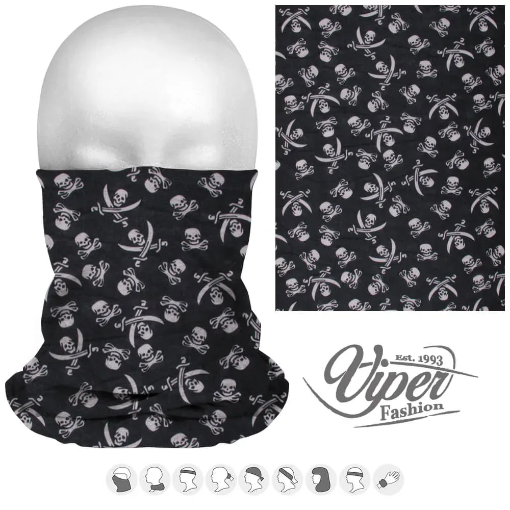Mehrzweckschal 9 in 1, schwarz weiss 