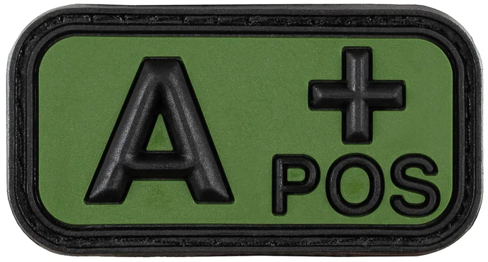 Klettabzeichen, schwarz-oliv, Blutgruppe 