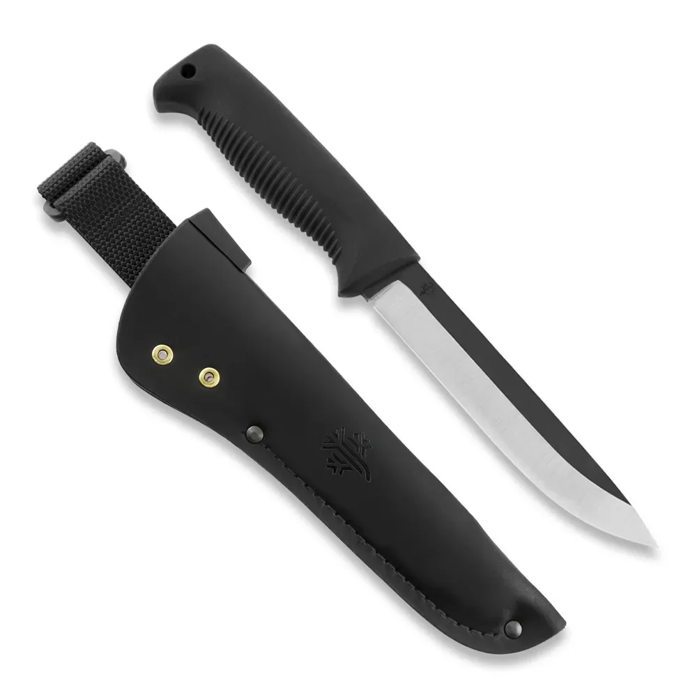 Peltonen Knives - M95 Ranger Puukko schwarz, unbeschichtet, Lederscheide (schwarz)