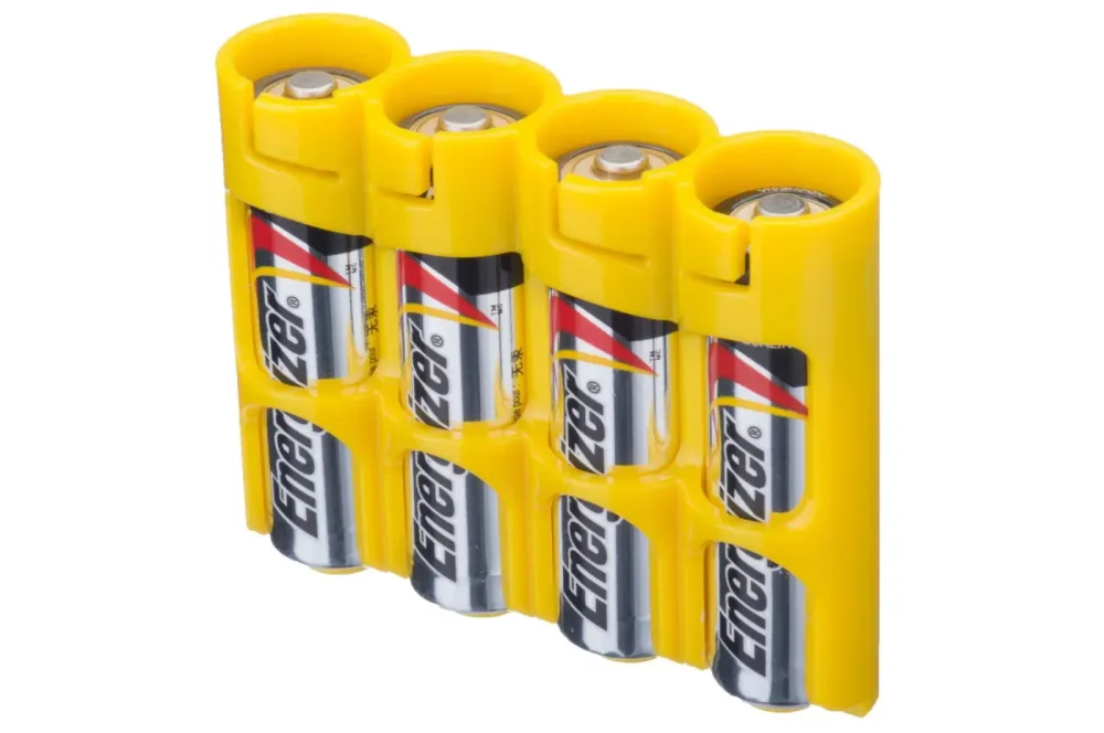 Storacell - Aufbewahrungsbox für 4 x AA Batterien (gelb)
