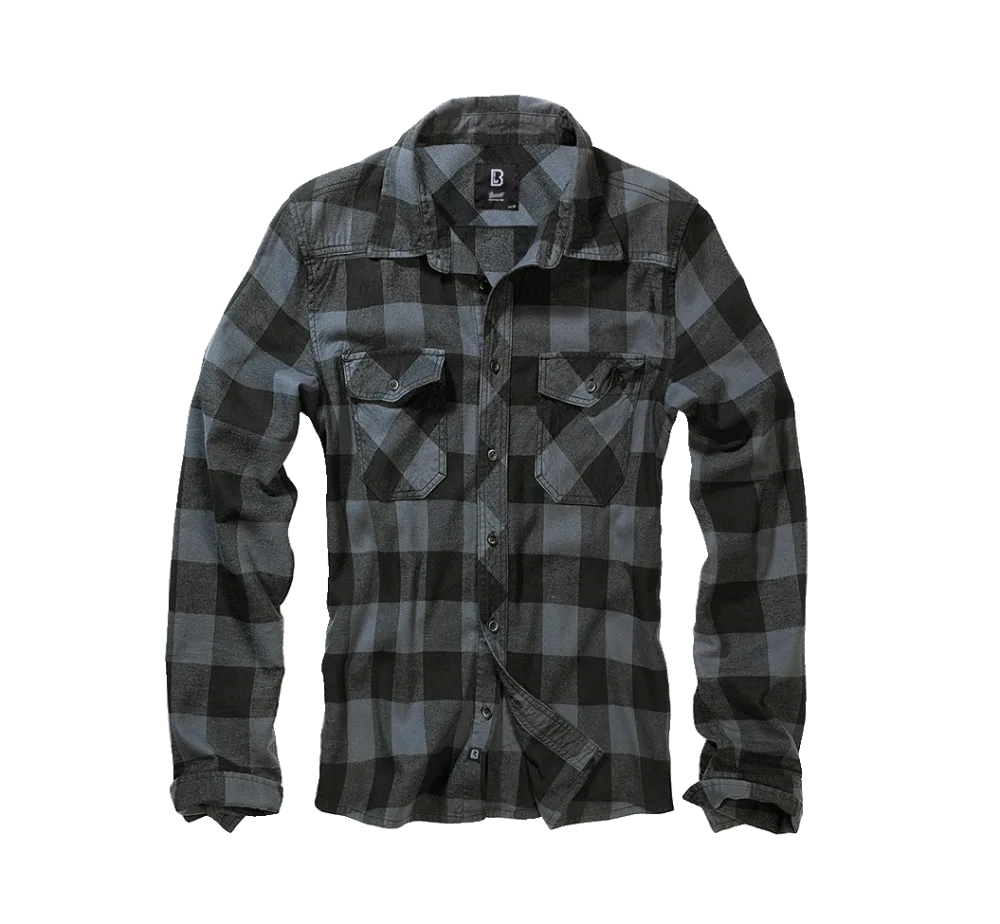 Brandit - Check Shirt Long Sleeve black/grey