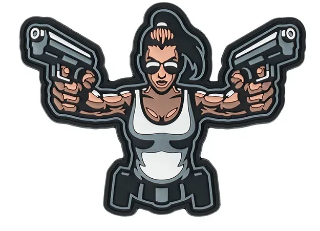 Klettabzeichen Gun girl - color
