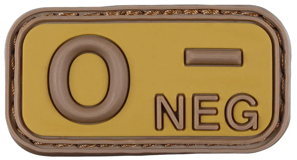 Klettabzeichen, braun-khaki, Blutgruppe 