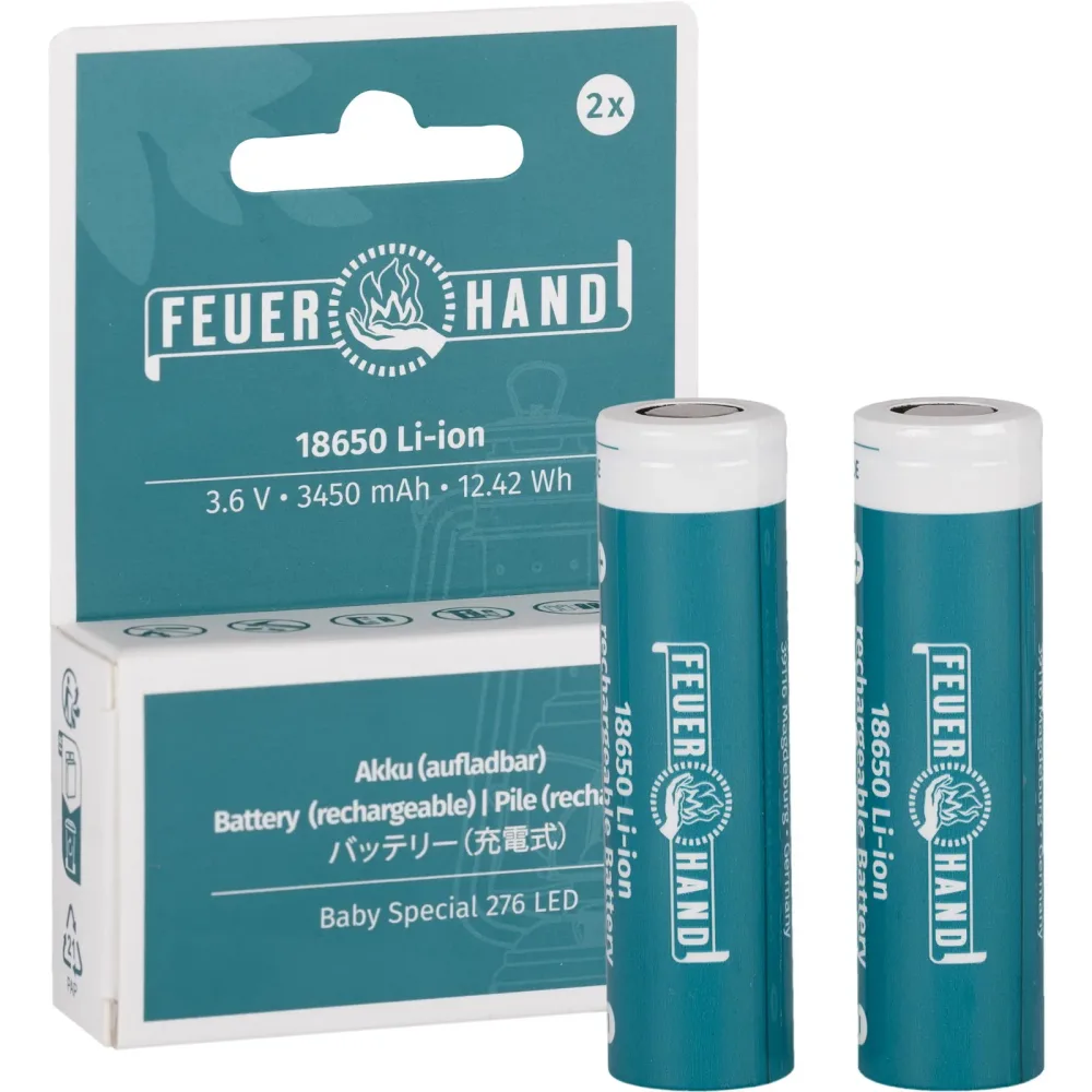 Feuerhand Li-Ion Akkus 18650, 3.450mAh, 2er Set