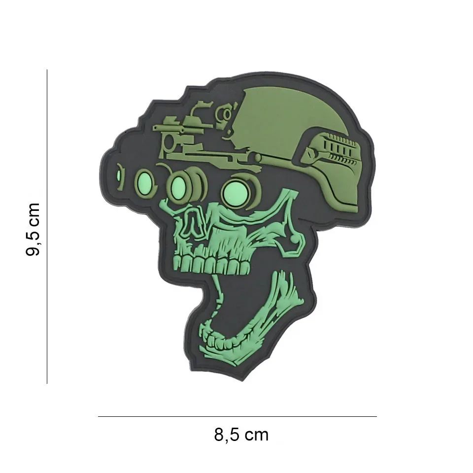 Klettabzeichen Night Vision Skull - oliv