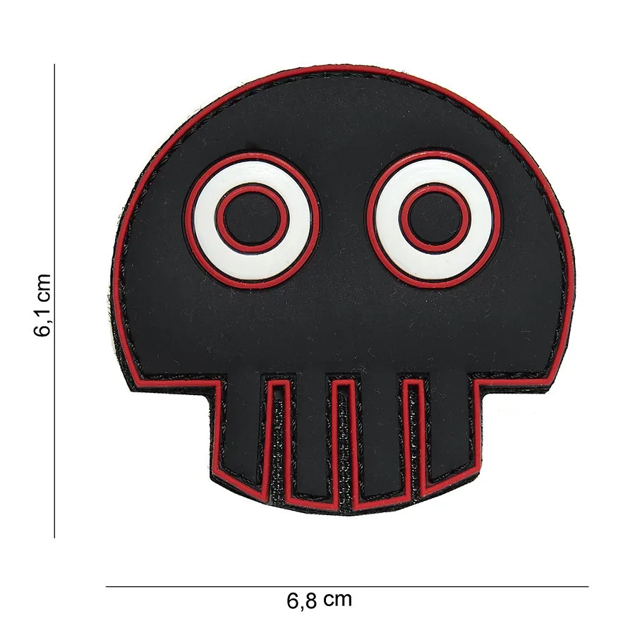 Klettabzeichen Big Eye Skull - schwarz
