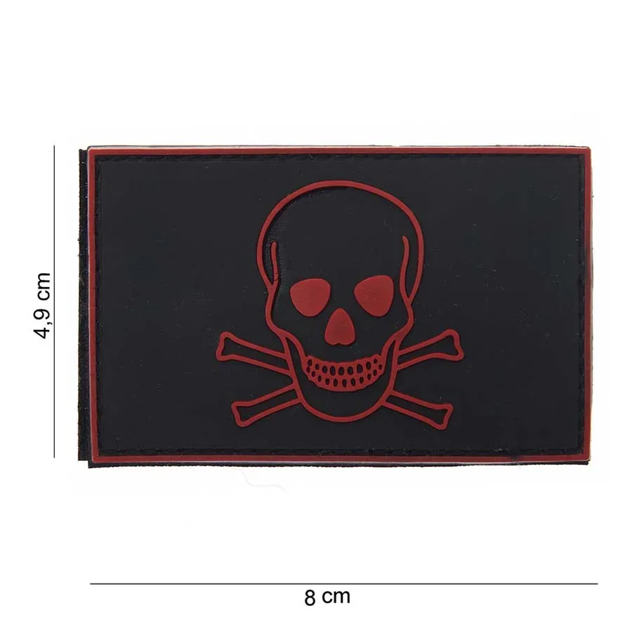 Klettabzeichen Skull And Bones - rot