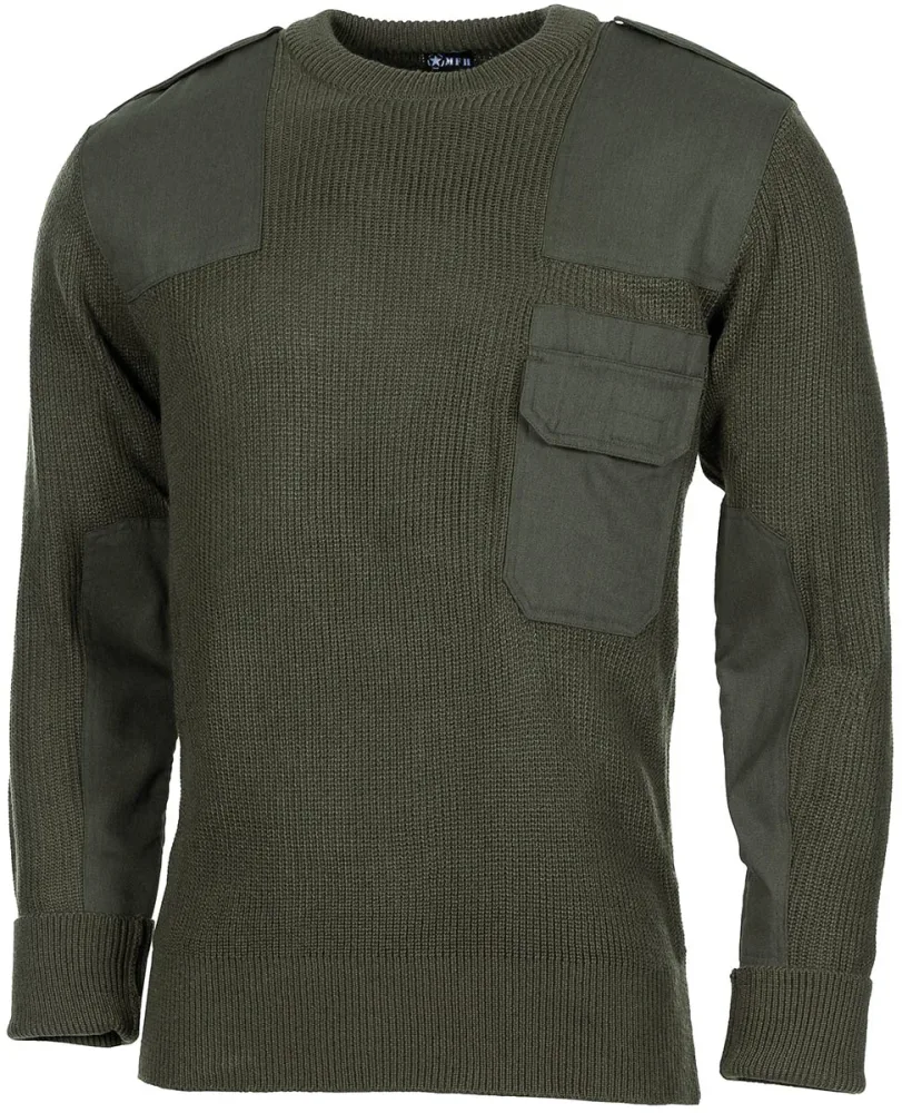 BW Pullover, mit Brusttasche, oliv