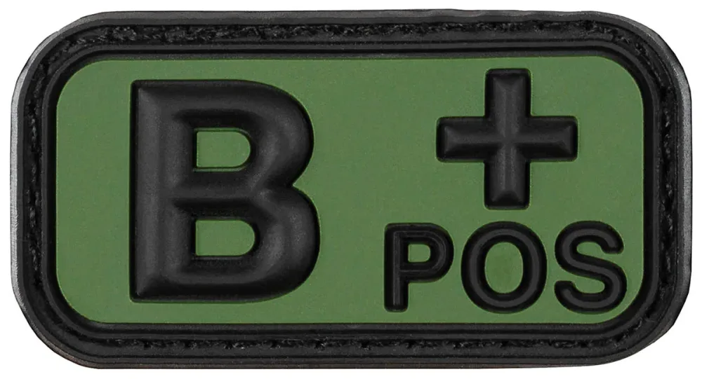 Klettabzeichen, schwarz-oliv, Blutgruppe 