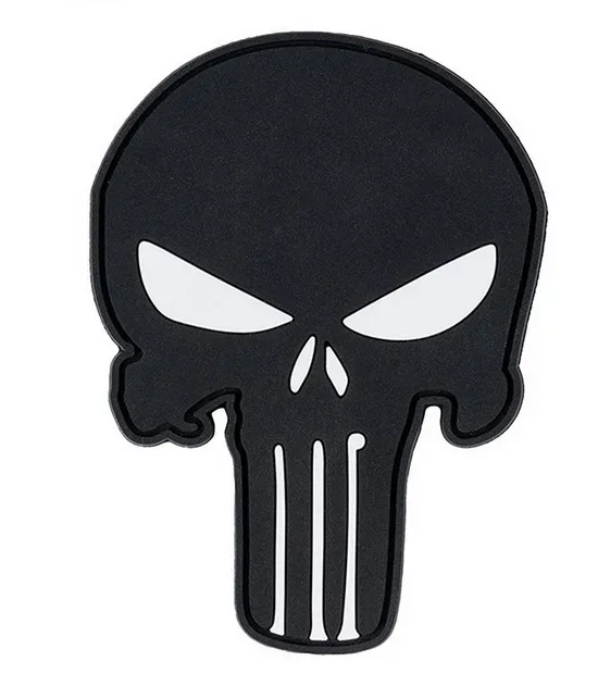 Klettabzeichen Punisher black - schwarz