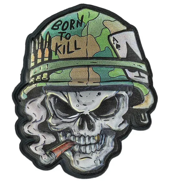 Klettabzeichen Skull Vietnam - color
