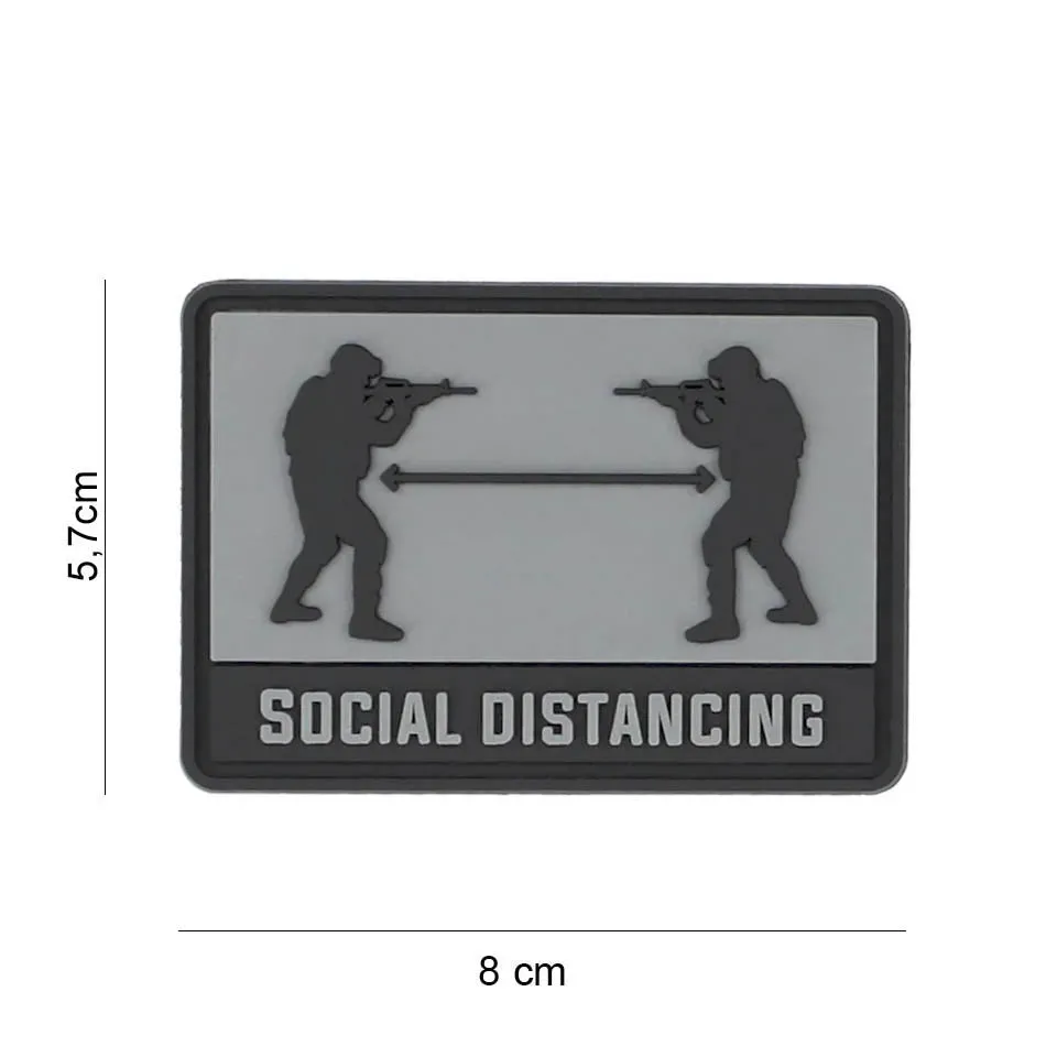 Klettabzeichen Social Distancing - grau