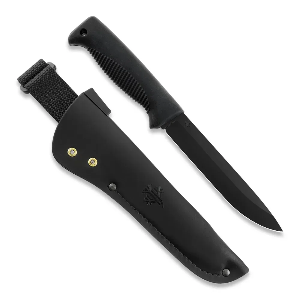 Peltonen Knives - M95 Ranger Puukko schwarz, PTFE Teflon, Lederscheide (schwarz)
