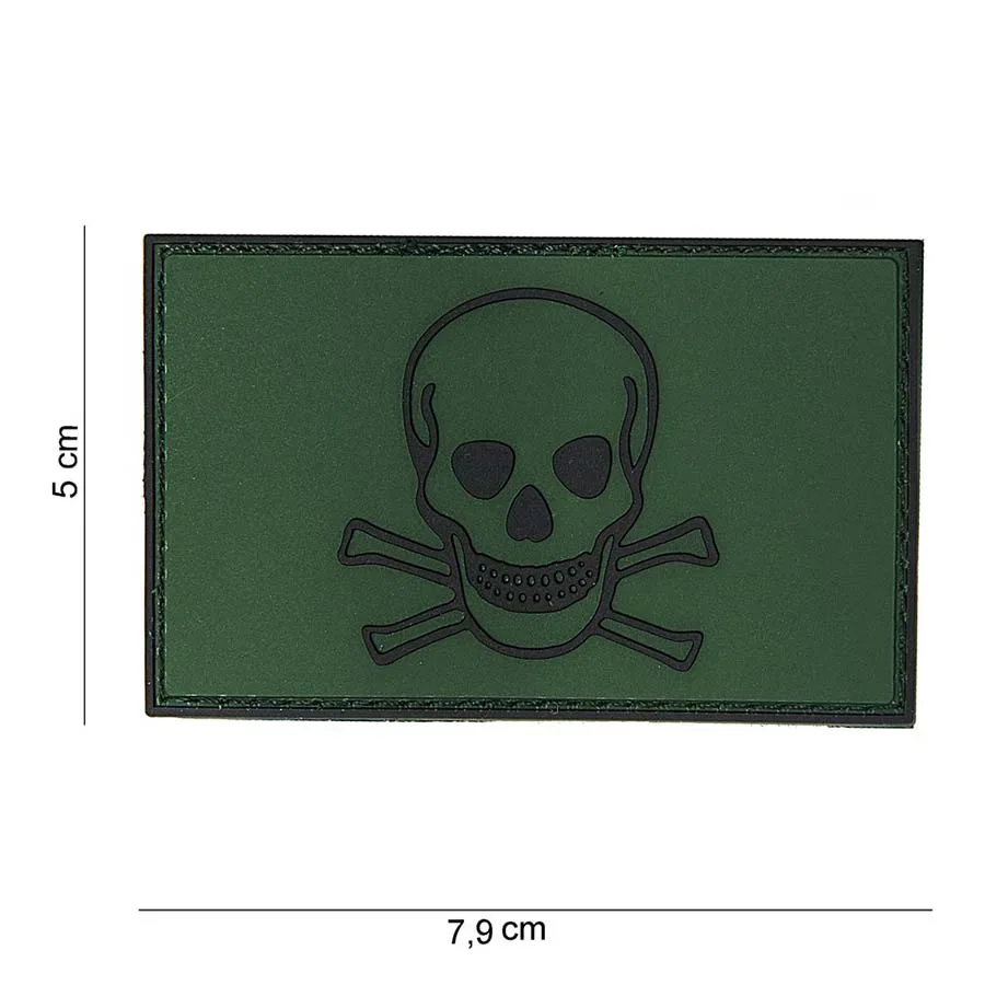 Klettabzeichen Skull And Bones - oliv