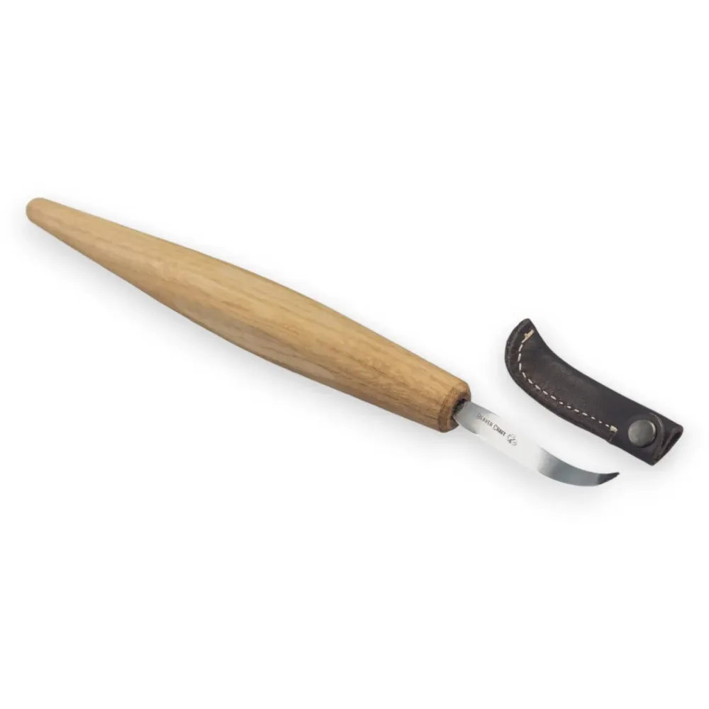 BeaverCraft - SK4LS Löffelschnitzmesser mit offener Kurve inkl. Lederscheide (Linkshänder)