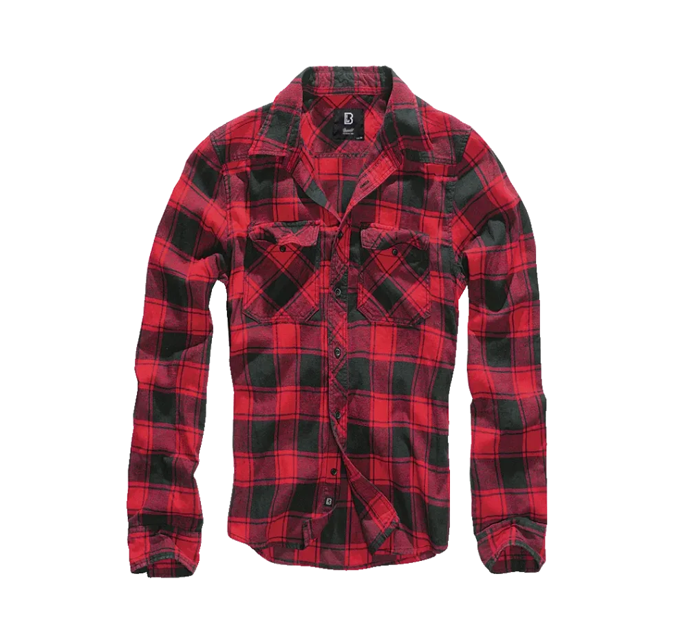 Brandit - Check Shirt Long Sleeve red/black