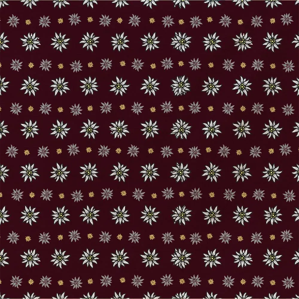 Bandana, bordeaux Edelweiss, Gr. 55 x 55 cm, Baumwolle