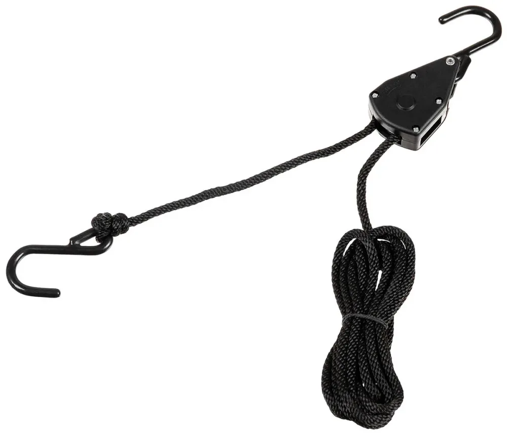 Spannseil, 4 mm, 2 Meter, mit Ratschensicherung, schwarz