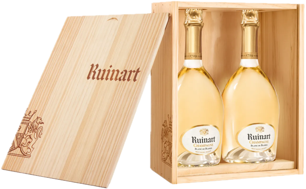 Ruinart Blanc de Blancs Duo Holzkiste Ruinart - Champagne, Frankreich