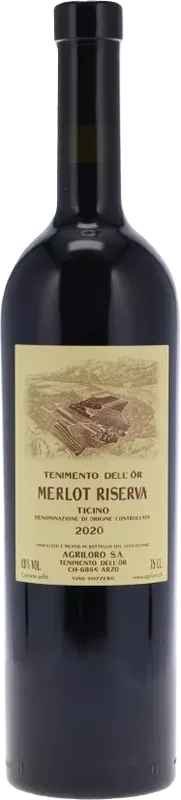 Merlot Riserva dell'Ör di Ticino DOC Tenimento dell'Ör / Agriloro / Meinrad Perler - 2021 - Tessin, Schweiz