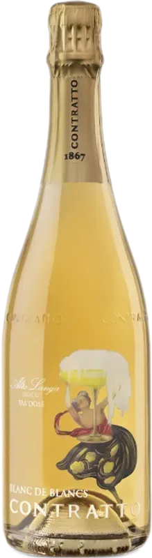 Spumante Blanc de Blancs Alta Langa DOCG Pas Dosé Bio Contratto - 2021 - Piemont, Italien