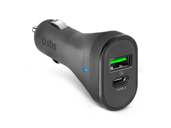 SBS, PRODUKTE, Autoladegerät Typ C- und USB-Quick Charge-Ausgang,
