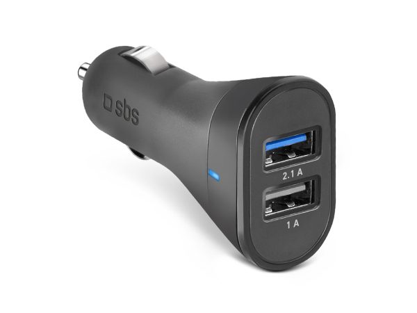 SBS, PRODUKTE, Auto-Ladegerät 3100 mAh mit 2 USB-Ausgängen,