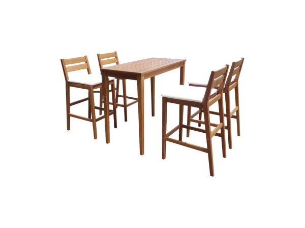 mutoni - Gartenbar-Set Maine Eukalyptus (5-tlg), One Size, Braun