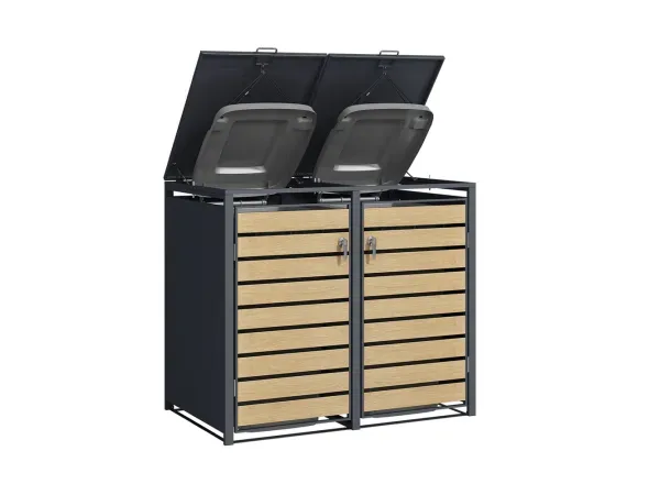 Holmberg, Unsere Neuheiten, Holmberg Mülltonnenbox für 2x 60L/120L/240L Boxen 2 Türen, Produkte & Wohnen