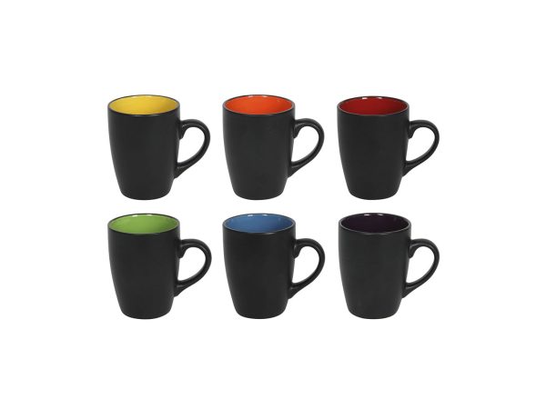 Tavola, Unsere Neuheiten, Tavola Tasse 340ml schwarz innen farbig 6 Stück, Produkte & Wohnen