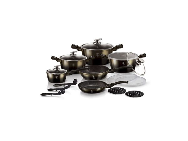 Berlinger, Unsere Neuheiten, Berlinger Haus 18-teiliges Kochgeschirr-Set Shiny Black Edition, Produkte & Wohnen
