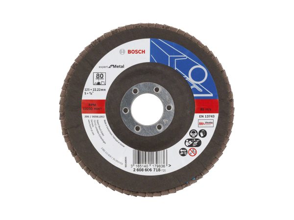 Bosch Accessories 2608606718 X551 Fächerschleifscheibe Durchmesser 125 mm Bohrungs-Ø 22.33 mm Körnung (num) 80 Stahl 1