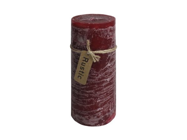 FS-STAR - Kerze Rustic 7 x 18 cm bordeaux, One Size