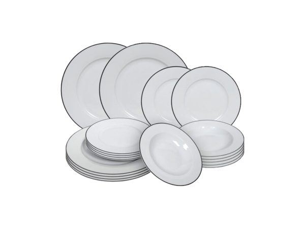 Tavola, Küchenbedarf, Tavola Geschirrset 18teilig white/black, Produkte & Wohnen