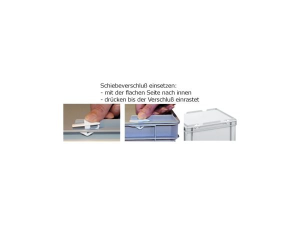 Alutec 05310 Schiebeverschlüsse für Kunststoffbehälter Weiß 8 St.
