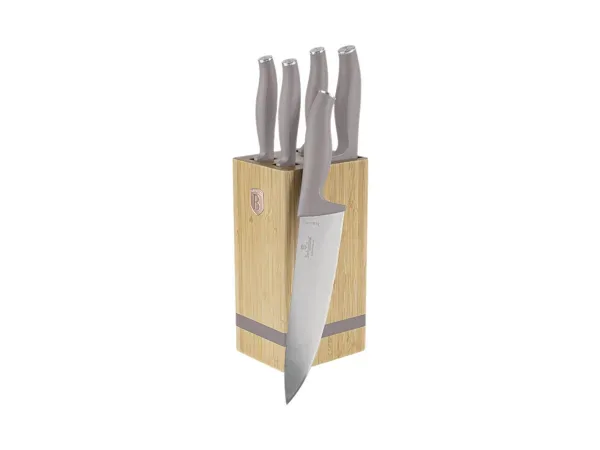 Berlinger, Küchenbedarf, Berlinger Haus 6-teiliges Messerset mit Messerblock matt Taupe Collection, Produkte & Wohnen