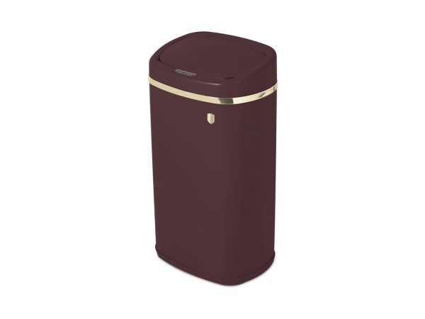 Design Abfalleimer aus Metall, mit Sensor, 58l, bordeaux