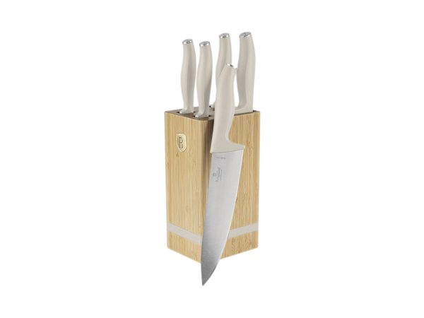 Berlinger, Küchenbedarf, Berlinger Haus 6-teiliges Messerset mit Messerblock matt cream Sahara Collection, Produkte & Wohnen