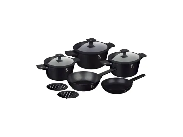 Berlinger, Küchenbedarf, Berlinger Haus 10-teiliges Kochgeschirr Set Matte Black Collection, Produkte & Wohnen