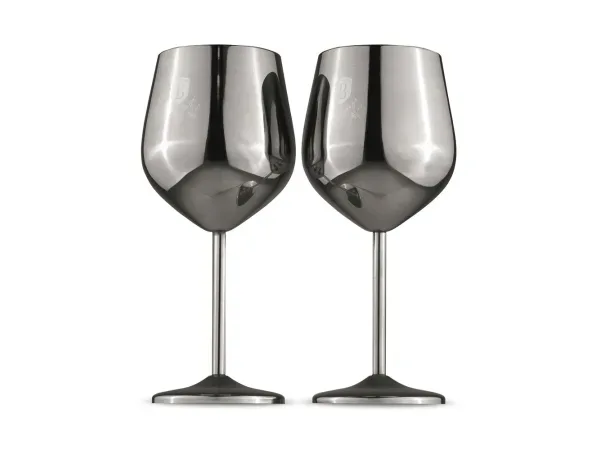 Berlinger - Edelstahl Weingläser 2 Stück Matte Black Collection, One Size