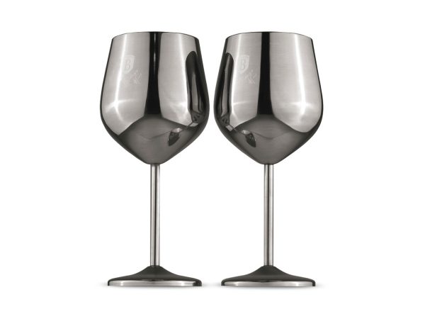 Berlinger - Edelstahl Weingläser 2 Stück Matte Black Collection, One Size