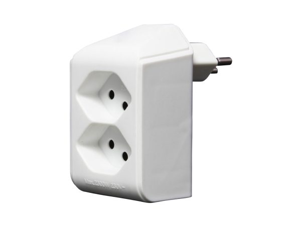 BRENNENSTUHL - Abzweigstecker 2-fach drehbar bis 300° ohne Aufhänger, 15cm