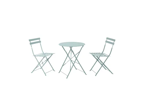 dameco, Gartenmöbel, dameco Bistro Set Metall Gartentisch und 2 Stühle türkis matt, Produkte & Wohnen