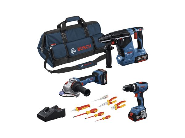 Bosch Professional, Baugeräte, Bosch 3Tool kit GSB 18V-65+GWS 18V-11+GBH 18V-24 C+VDE Screwdrivers and Pliers+3x GBA 5.0Ah+GAL, Produkte & Wohnen